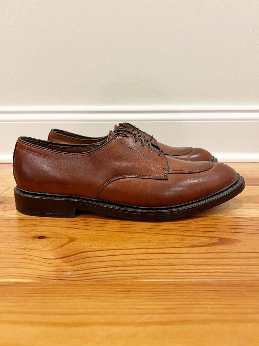 Allen Edmonds Walton Dress Shoes Mens 10.5 3E Brown Leather Split Toe Derby